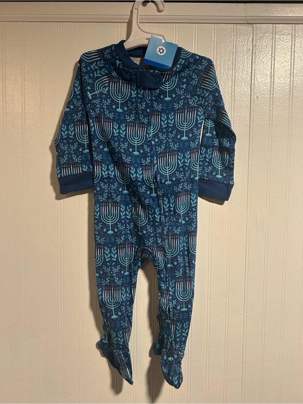 Target Footed One-Piece Pajamas 6 - 9 Months Menorah Hanukkah NWT
